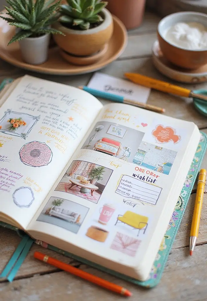27 Interactive Journal Ideas That Make Writing Engaging and Creative - 9. Decor Wish List