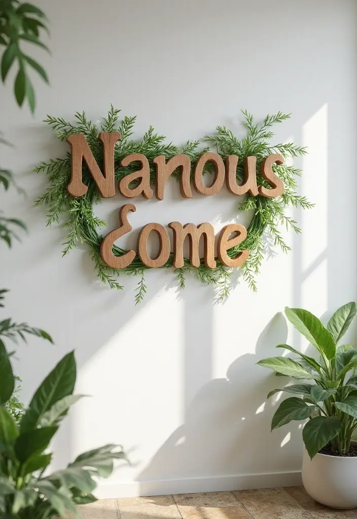 27 Name Decoration Ideas That Make Personal Spaces Unique and Fun - 16. Nature-Inspired Name Decor