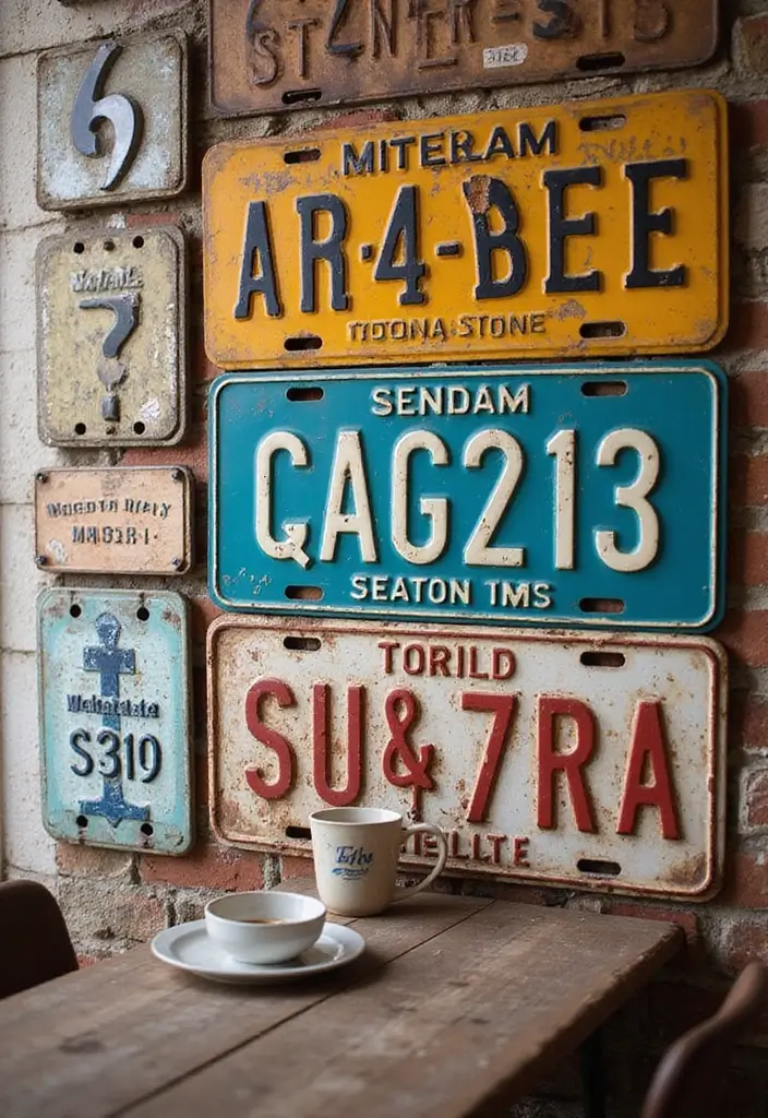 27 Name Decoration Ideas That Make Personal Spaces Unique and Fun - 18. Vintage License Plate Names