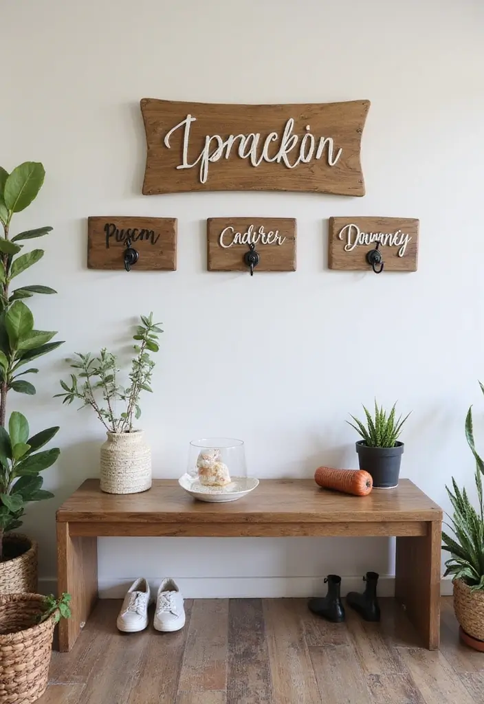 27 Name Decoration Ideas That Make Personal Spaces Unique and Fun - 24. Personalized Name Hooks