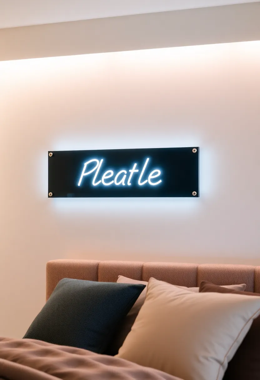 27 Name Decoration Ideas That Make Personal Spaces Unique and Fun - 25. Name Plaque with LED Lighting