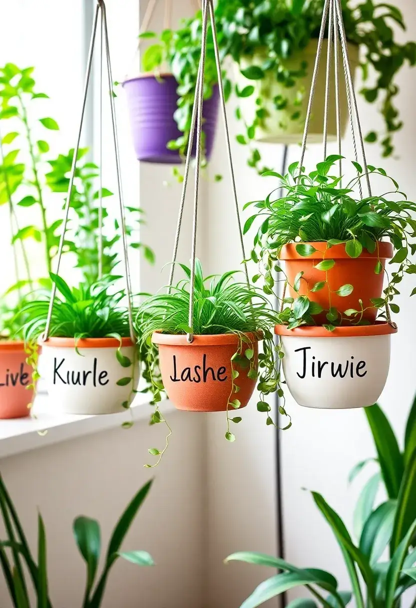 27 Name Decoration Ideas That Make Personal Spaces Unique and Fun - 26. Personalized Hanging Planters with Names