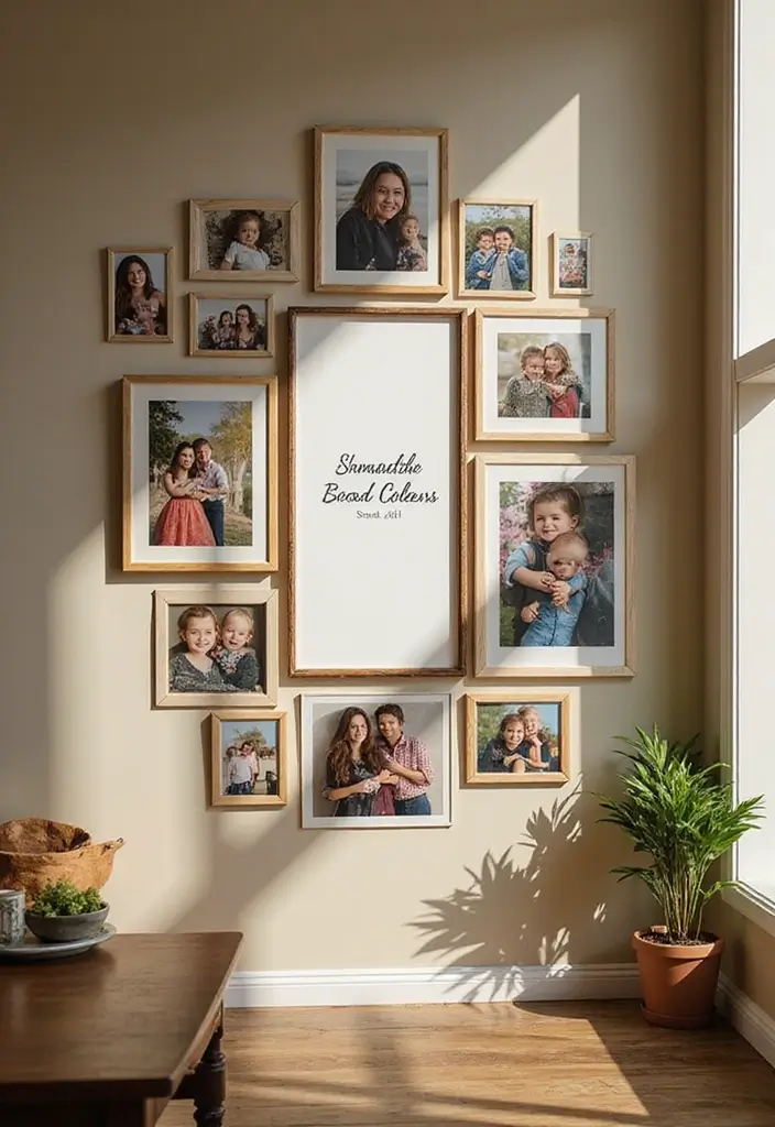 27 Name Decoration Ideas That Make Personal Spaces Unique and Fun - 5. Personalized Photo Collage with Names