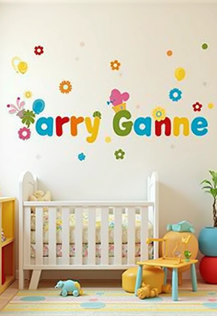 27 Name Decoration Ideas That Make Personal Spaces Unique and Fun - 7. Playful Wall Decals