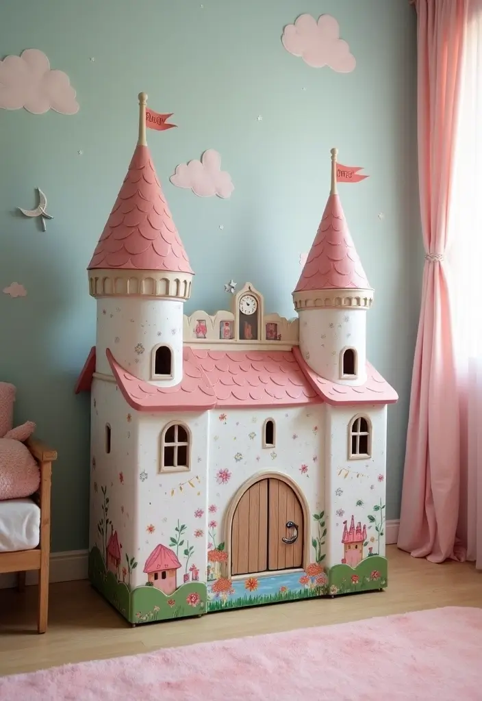27 Painted Toy Box Ideas That Transform Ordinary Boxes Into Art 106 27 Painted Toy Box Ideas That Transform Ordinary Boxes Into Art - 20. Fantasy Castle