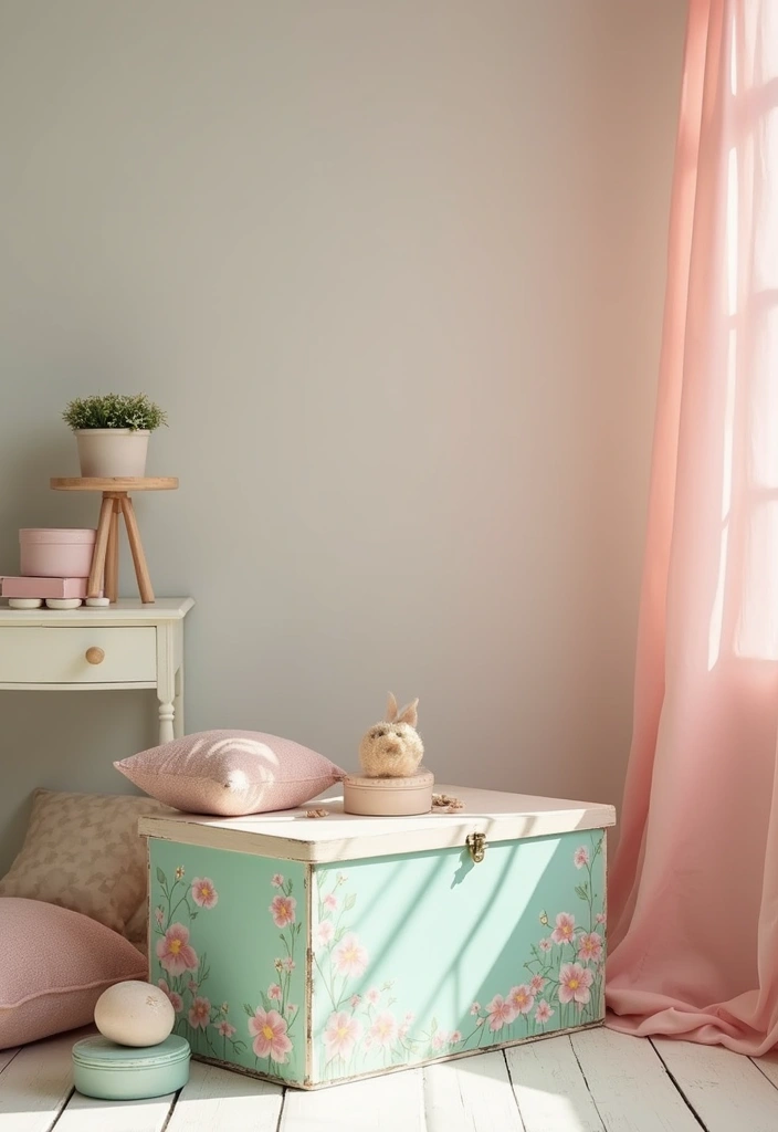 27 Painted Toy Box Ideas That Transform Ordinary Boxes Into Art 27 27 Painted Toy Box Ideas That Transform Ordinary Boxes Into Art - 5. Vintage Floral Charm