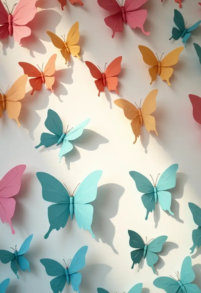 27 Paper Decoration Ideas That Turn Everyday Sheets Into Creative Art - 20. Paper Butterfly Wall Art