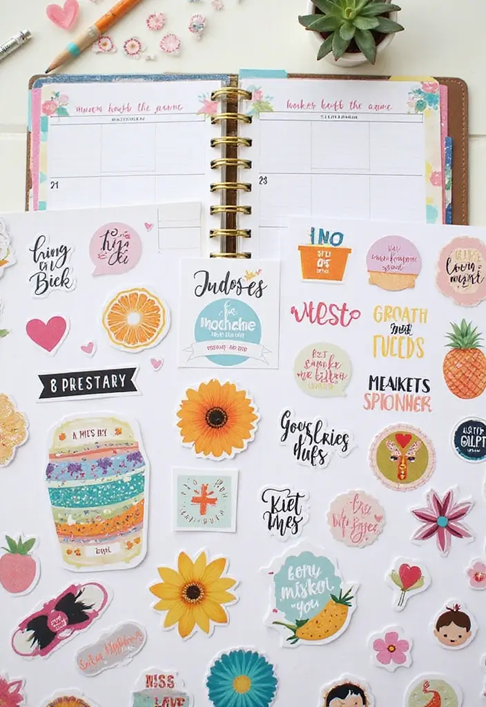 27 Personalized Journal Ideas That Make Gifts Fun and Unique - 14. Customizable Planner Stickers