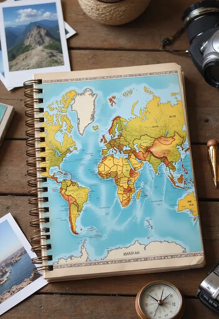 27 Personalized Journal Ideas That Make Gifts Fun and Unique - 3. Travel Journals with Custom Maps
