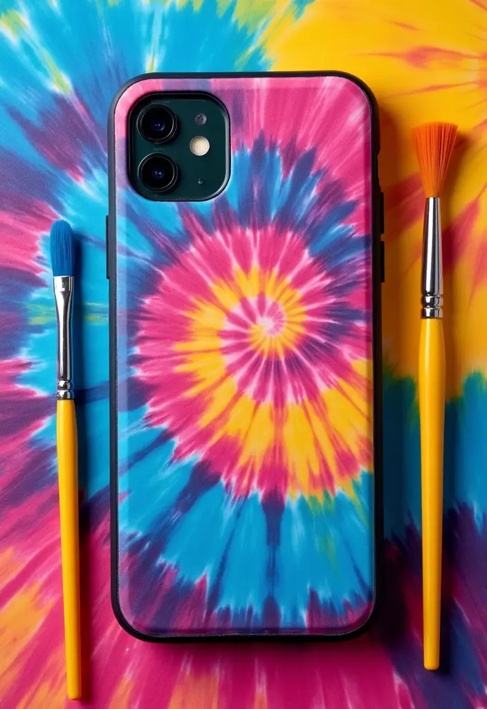 27 Phone Case Painting Ideas Aesthetic That Make Your Device Stand Out - 12. Tie-Dye Inspiration