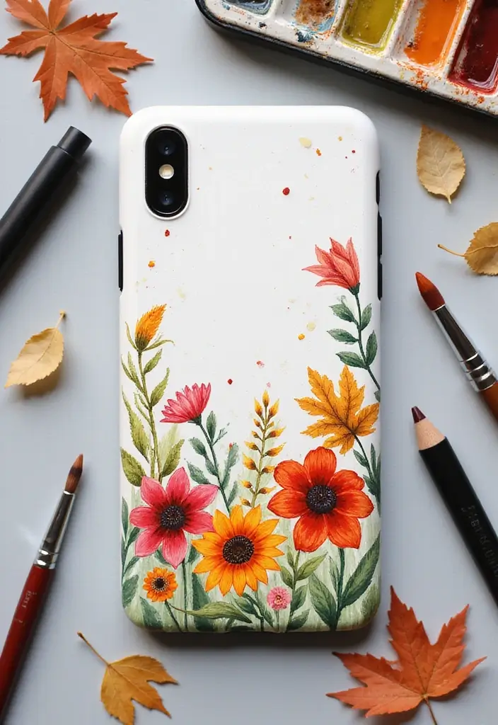 27 Phone Case Painting Ideas Aesthetic That Make Your Device Stand Out - 18. Seasonal Themes