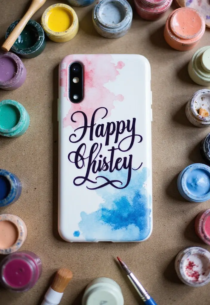 27 Phone Case Painting Ideas Aesthetic That Make Your Device Stand Out - 24. Artistic Lettering