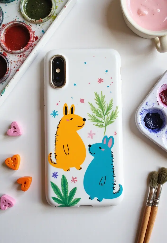 27 Phone Case Painting Ideas Aesthetic That Make Your Device Stand Out - 25. Whimsical Animals