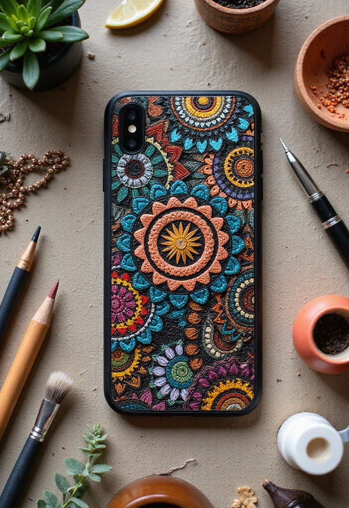 27 Phone Case Painting Ideas Aesthetic That Make Your Device Stand Out - 26. Cultural Patterns