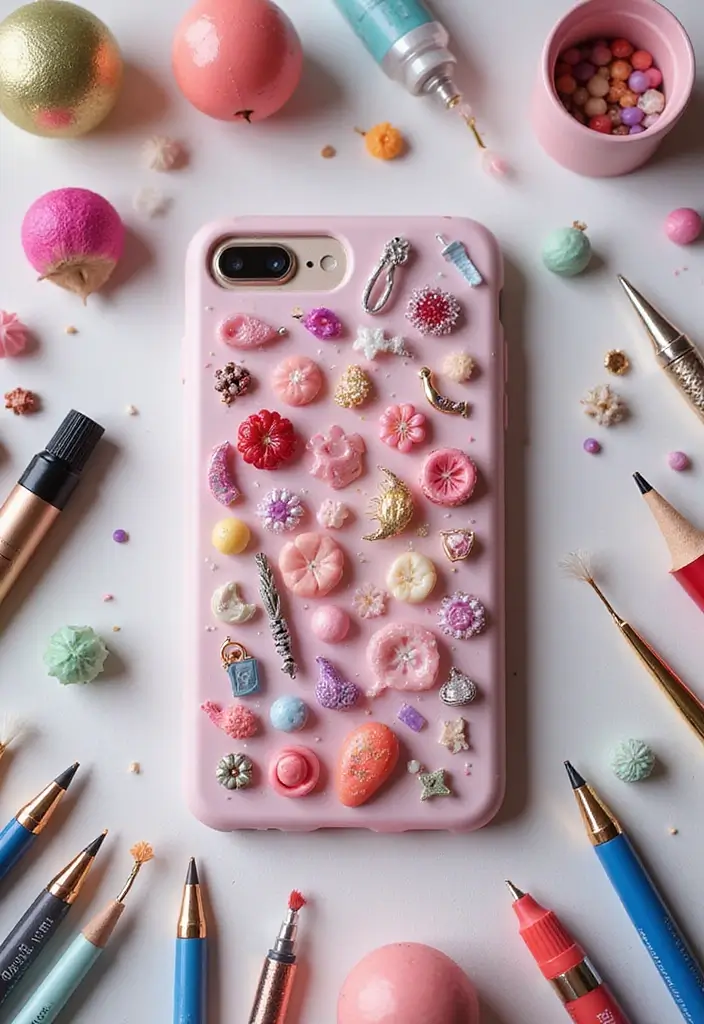 27 Phone Case Painting Ideas Aesthetic That Make Your Device Stand Out - 27. 3D Elements