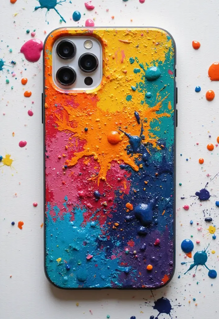 27 Phone Case Painting Ideas Aesthetic That Make Your Device Stand Out - 3. Abstract Expressionism