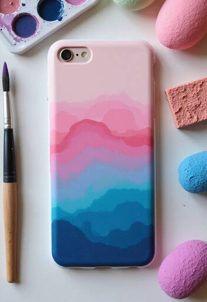 27 Phone Case Painting Ideas Aesthetic That Make Your Device Stand Out - 7. Ombre Effects