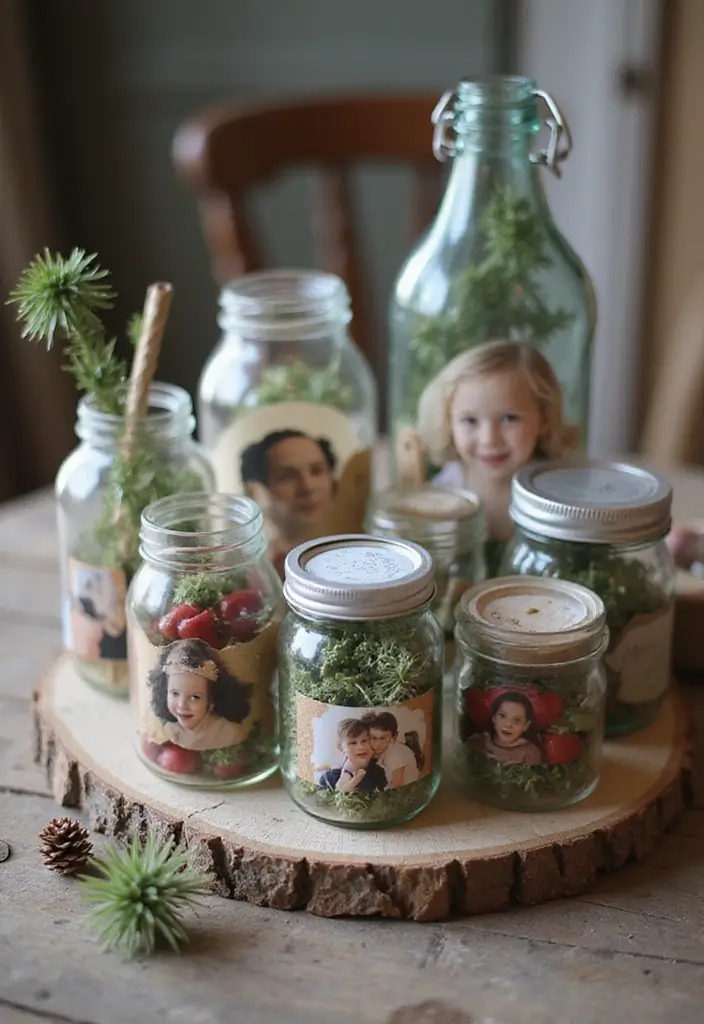 27 Picture Craft Ideas That Turn Photos Into Fun Projects - 16. Upcycled Jar Photo Display