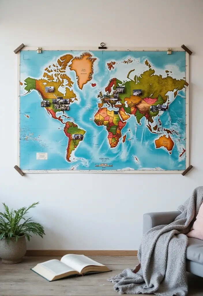 27 Picture Craft Ideas That Turn Photos Into Fun Projects - 23. Travel Photo Map
