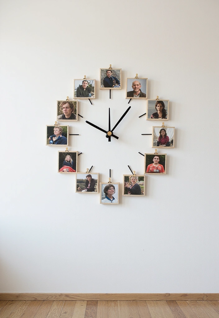 27 Picture Craft Ideas That Turn Photos Into Fun Projects - 24. Photo Wall Clock