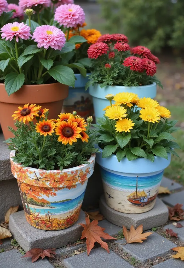 27 Planter Pot Painting Ideas That Make Your Garden Look Amazing - 13. Seasonal Themes