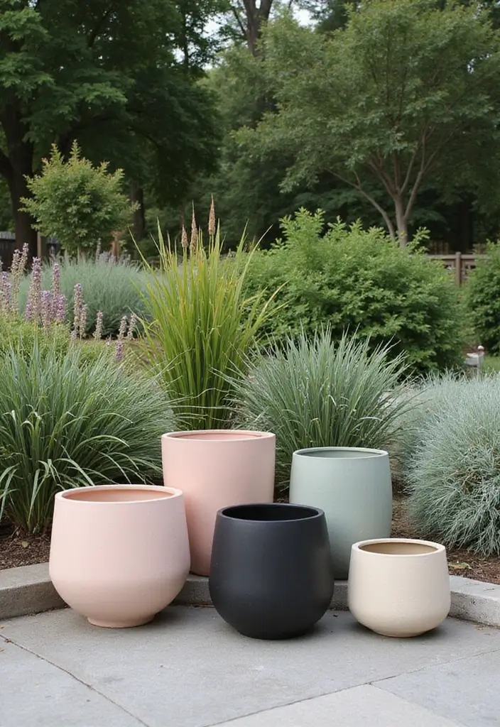 27 Planter Pot Painting Ideas That Make Your Garden Look Amazing - 9. Modern Minimalist Designs