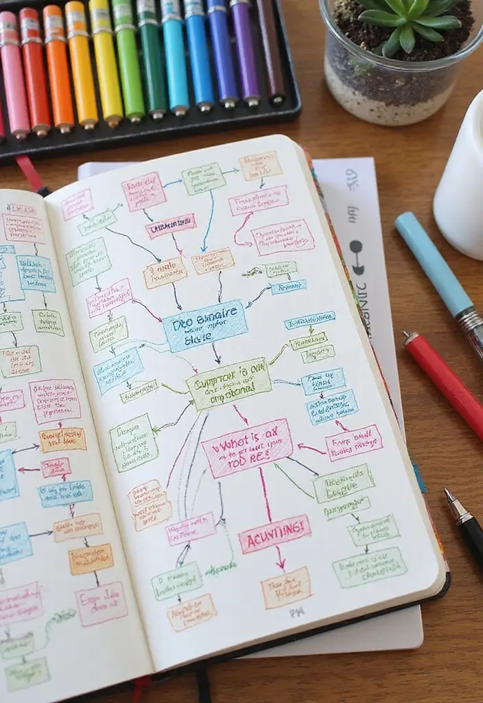 27 Pocket Journal Ideas That Are Portable, Cute, and Handy - 11. Mind Map Journal