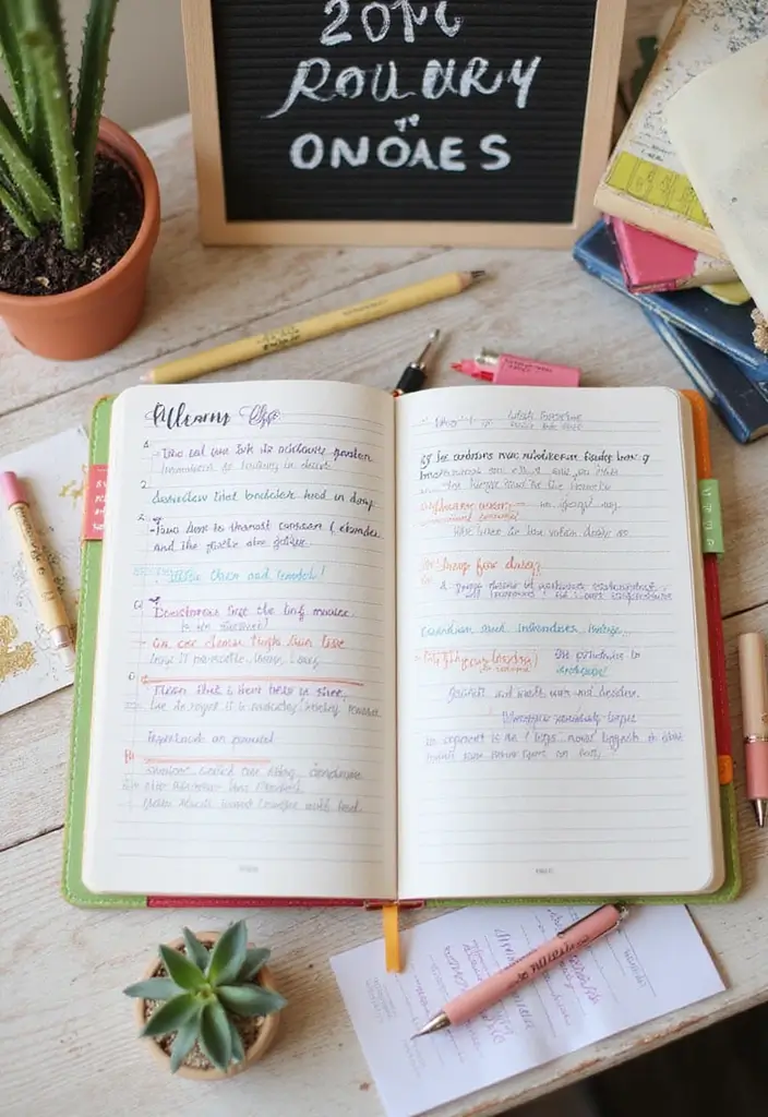 27 Pocket Journal Ideas That Are Portable, Cute, and Handy - 26. Yearly Goals Journal