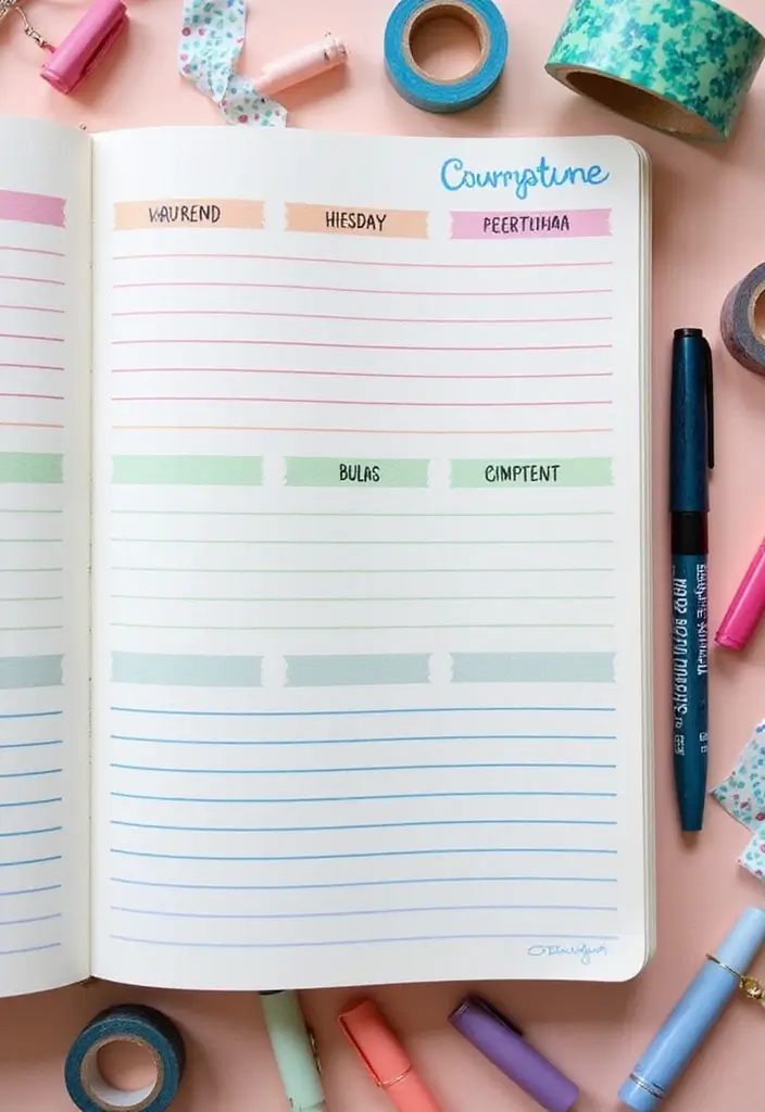 27 Ruled Journal Ideas That Make Writing Neat Fun and Organized - 1. Color-Coded Sections