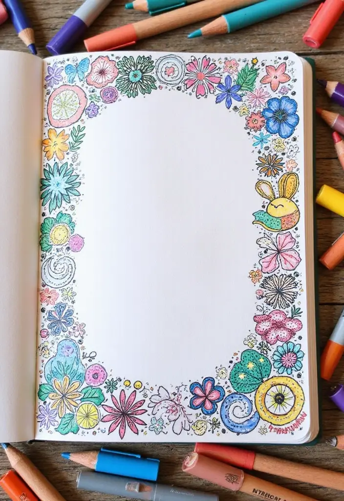 27 Ruled Journal Ideas That Make Writing Neat Fun and Organized - 25. Creative Doodles Section