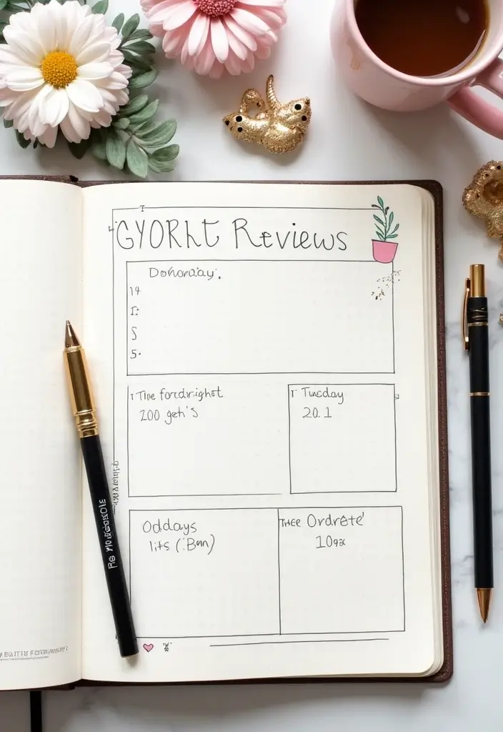 27 Ruled Journal Ideas That Make Writing Neat Fun and Organized - 27. Weekly Review Pages