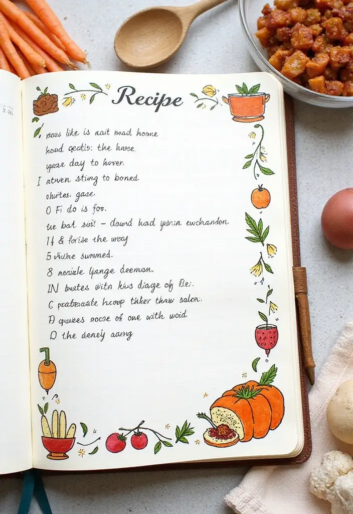 27 Ruled Journal Ideas That Make Writing Neat Fun and Organized - 7. Recipe Collection