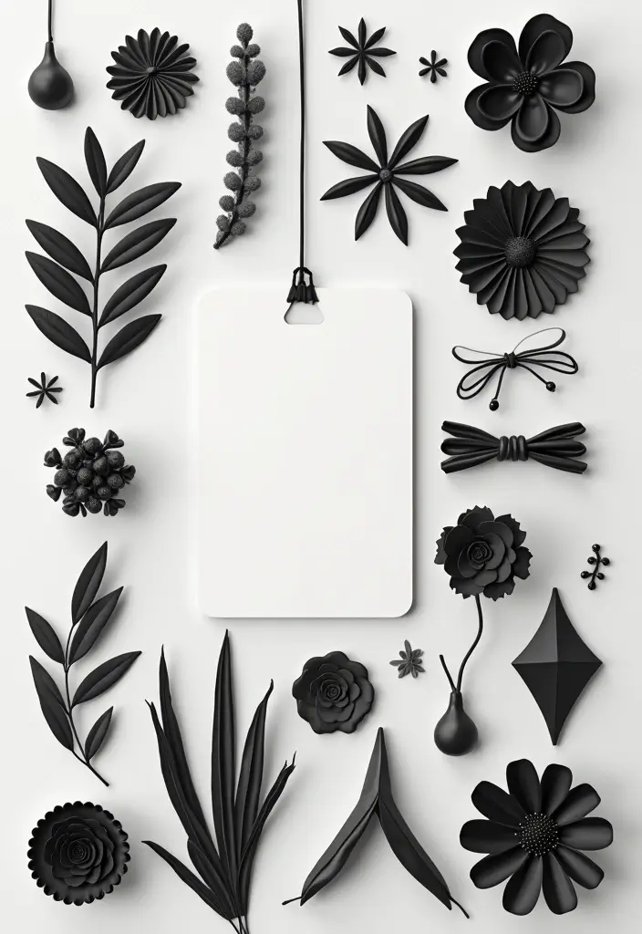 27 Tag Board Decoration Ideas That Are Perfect For Creative Projects - 14. Monochrome Magic