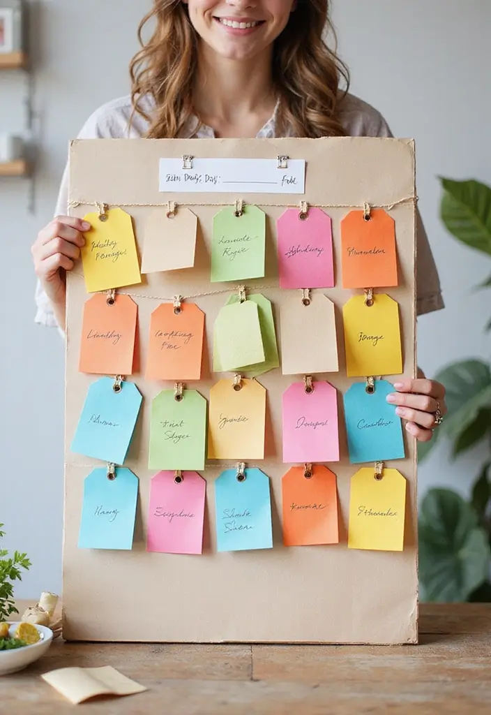 27 Tag Board Decoration Ideas That Are Perfect For Creative Projects - 15. Interactive Family Calendar