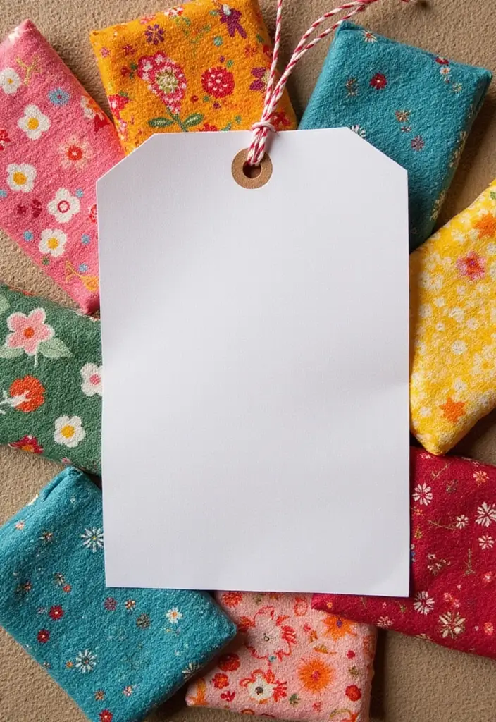 27 Tag Board Decoration Ideas That Are Perfect For Creative Projects - 18. Funky Fabric Art