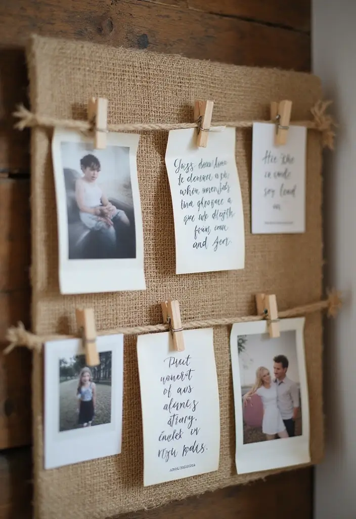 27 Tag Board Decoration Ideas That Are Perfect For Creative Projects - 2. Rustic Charm with Twine and Clothespins