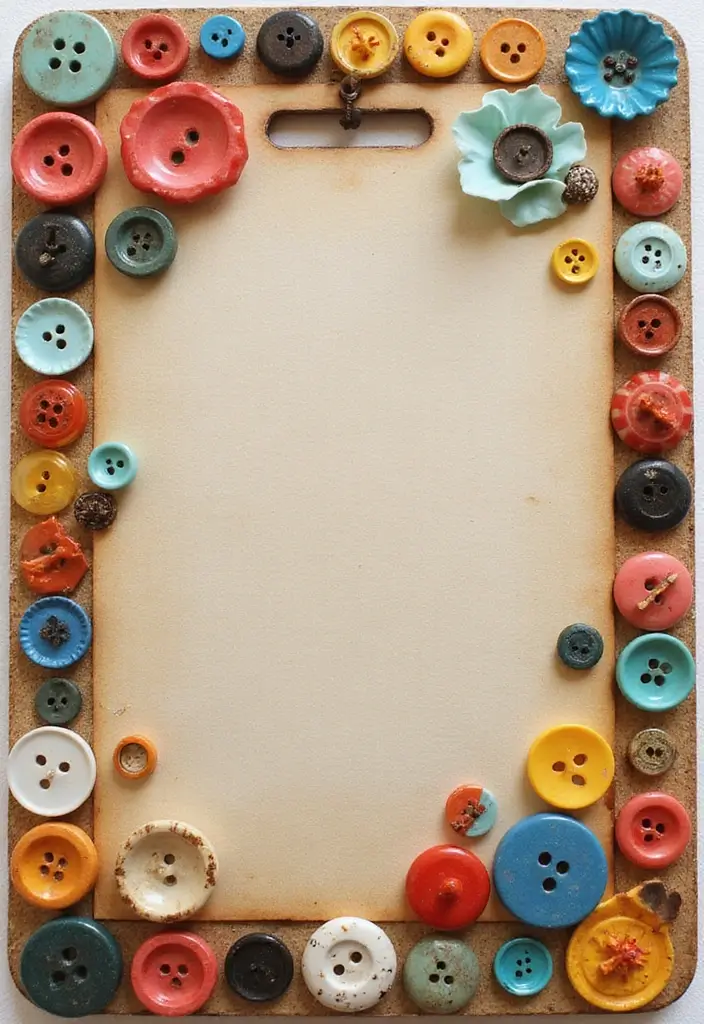 27 Tag Board Decoration Ideas That Are Perfect For Creative Projects - 22. Vintage Button Display