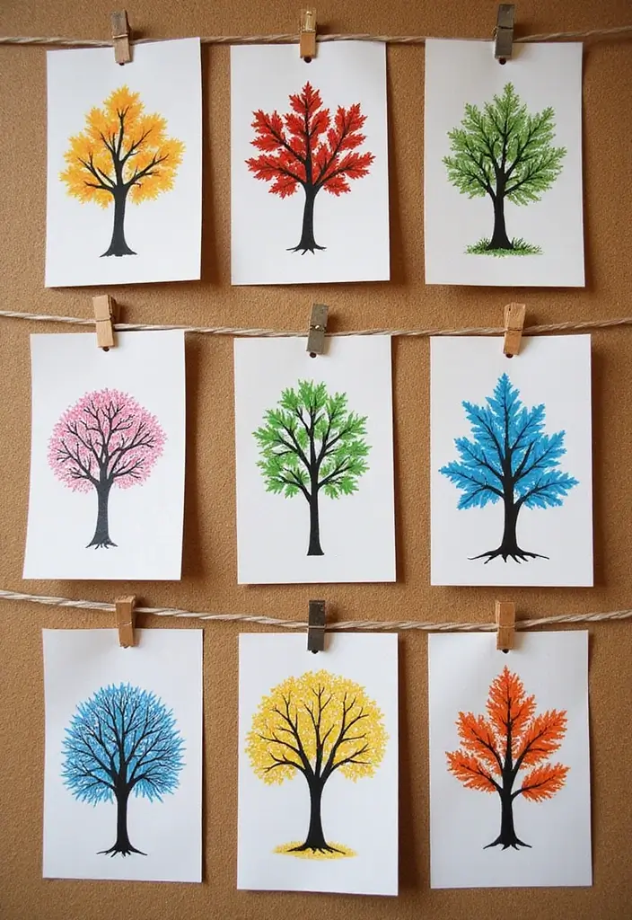27 Tag Board Decoration Ideas That Are Perfect For Creative Projects - 24. Seasonal Art Prints