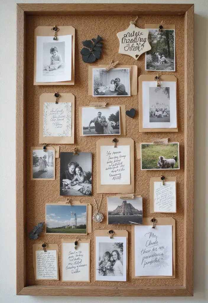 27 Tag Board Decoration Ideas That Are Perfect For Creative Projects - 26. Collage of Memories