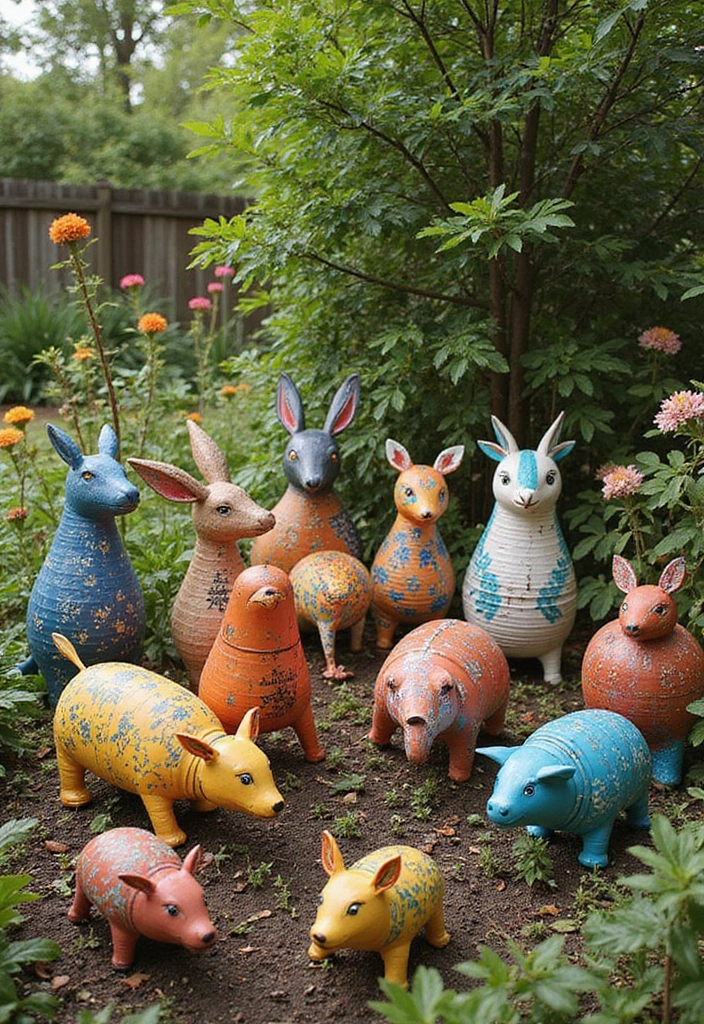 27 Tin Can Painting Ideas That Turn Trash Into Fun Decor Projects - 10. Adorable Animal Figurines