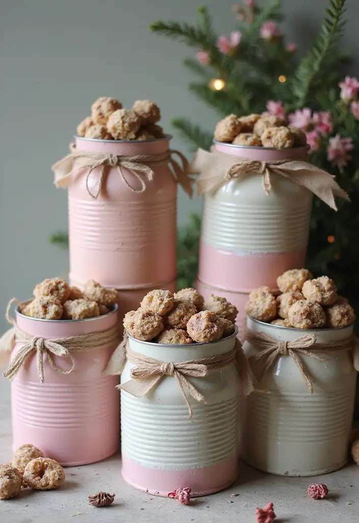 27 Tin Can Painting Ideas That Turn Trash Into Fun Decor Projects - 20. Charming Gift Jars