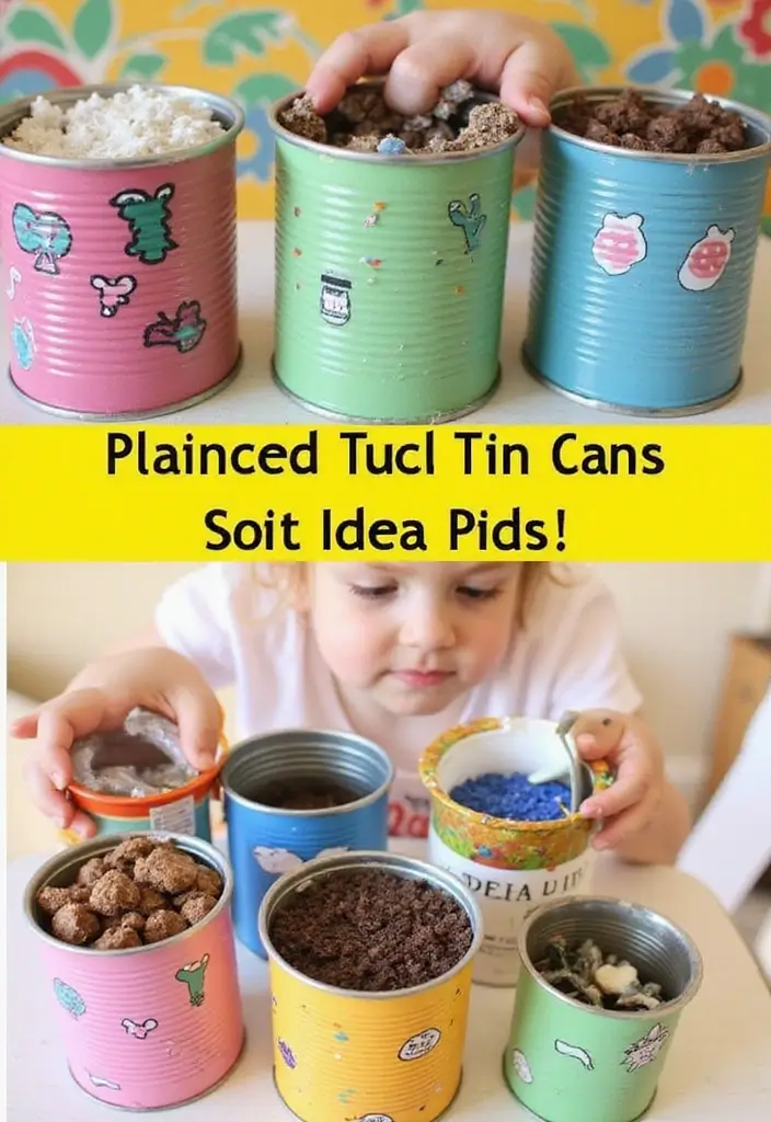 27 Tin Can Painting Ideas That Turn Trash Into Fun Decor Projects - 22. Tactile Sensory Play for Kids