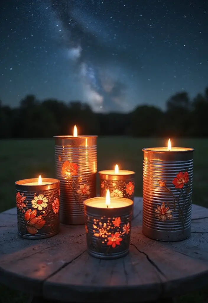 27 Tin Can Painting Ideas That Turn Trash Into Fun Decor Projects - 4. Unique Candle Holders