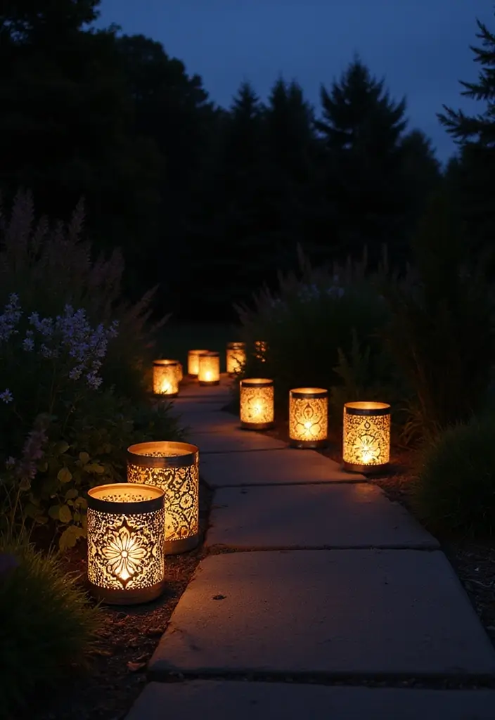 27 Tin Can Painting Ideas That Turn Trash Into Fun Decor Projects - 5. Decorative Garden Lanterns