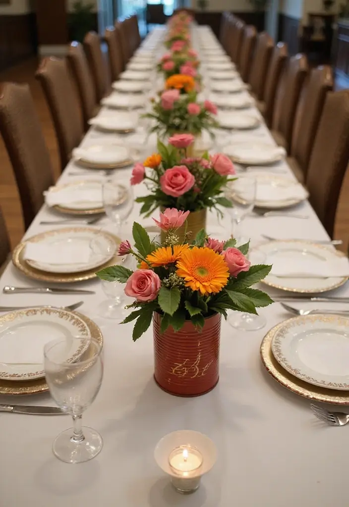 27 Tin Can Painting Ideas That Turn Trash Into Fun Decor Projects - 6. Cute Table Centerpieces