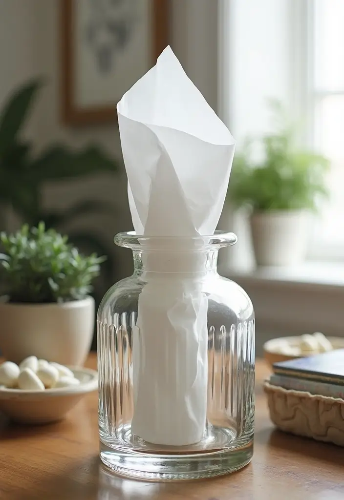 27 Tissue Box Ideas That Turn Everyday Items Into Cute Decor - 10. Glass Jar Tissue Dispenser