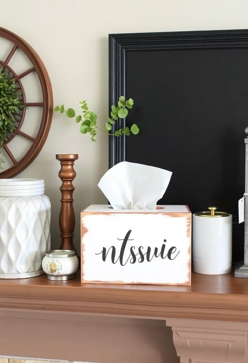 27 Tissue Box Ideas That Turn Everyday Items Into Cute Decor - 24. Stenciled Wooden Tissue Box