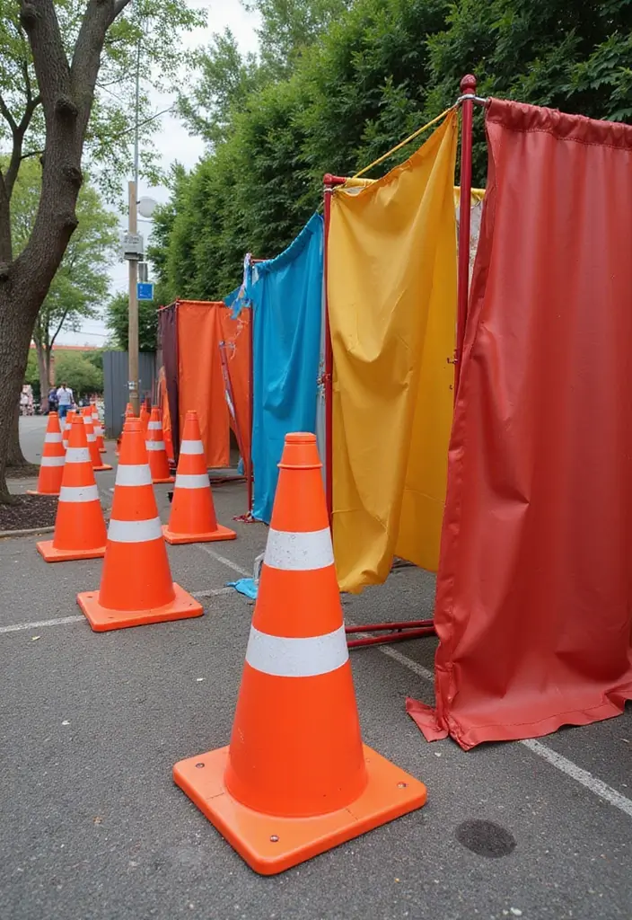 27 Traffic Cone Decoration Ideas That Make Events Fun and Eye-Catching - 3. Cones as Photo Booth Props