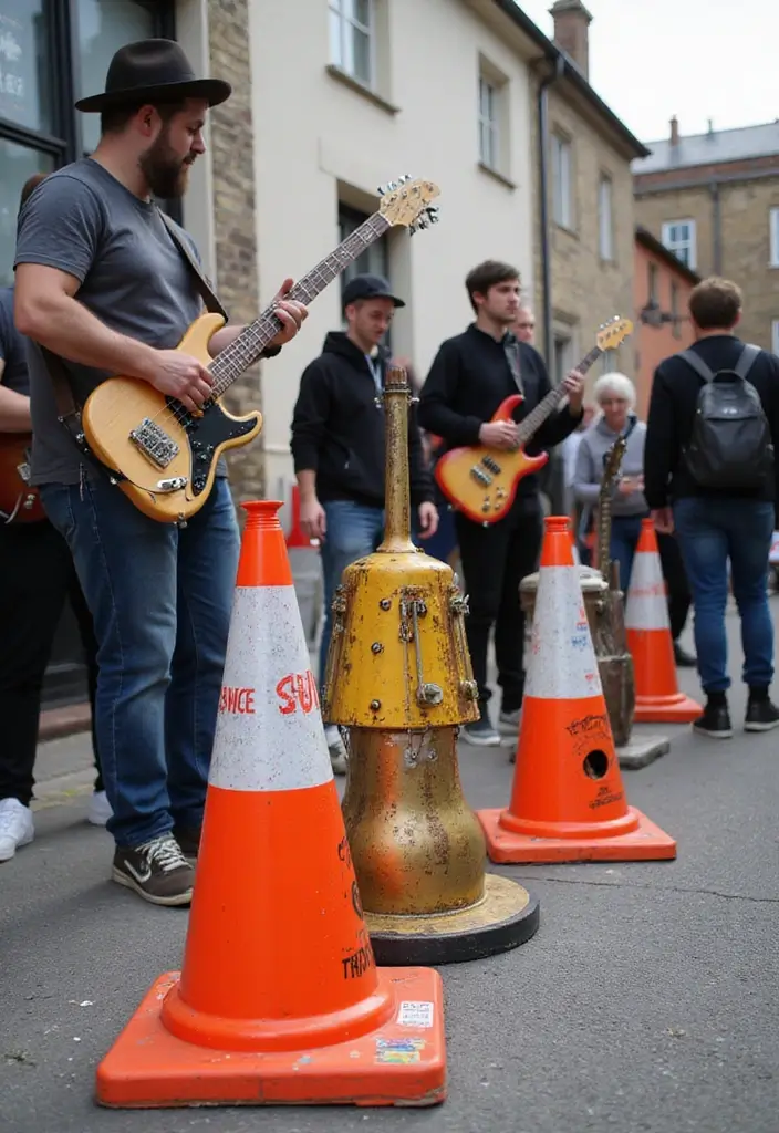 27 Traffic Cone Decoration Ideas That Make Events Fun and Eye-Catching - 6. Musical Traffic Cones