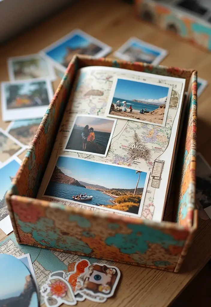 27 Valentine Shoe Box Ideas That Make Romantic Gifts Memorable - 14. Adventure Scrapbook